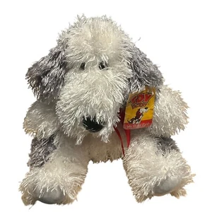 Peluche cane pecora fabbrica giocattolo vintage jumbo grigio bianco soffice 17" peluche - Foto 1 di 7