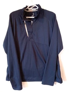 Zero Restriction Z500 Mens L 1/4 Zip Golf Pullover Tour Series Navy Blue Pocket - Picture 1 of 8