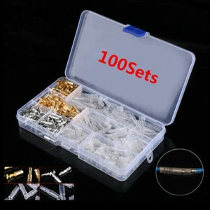 100Pc Motorcycle Wiring Harness Loom Bullet Connector Brass 3.9mm Electrical Kit - Foto 1 di 9