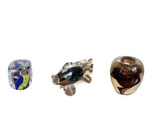 LOT OF GLASS FIGURINES FISH, AQUARIUM, PURPLE SWIRL SIGNED PAPERWEIGHTS  - Picture 1 of 20
