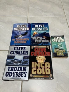 Lot of 5 Clive Cussler Hardcover Books Thriller Adventure Various ~ Good - Picture 1 of 1