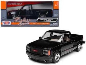 MotorMax Timeless Legends 1/24 1992 GMC Sierra GT Pickup Stepside OBS Black - Picture 1 of 3