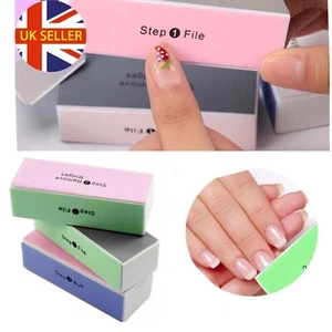 Nail Buffer Kunst Maniküre Acryl 4-Wege Shiner Polierblock Schleifffeile Körnung UK - Bild 1 von 13
