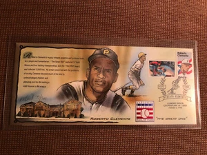 ROBERTO CLEMENTE PAINTED CACHET 73/300 HALL OF FAME 25TH ANNIVERSARY INDUCTION - Bild 1 von 2