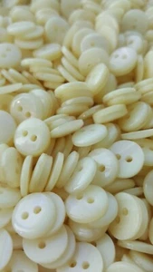 Bone White Buttons, 2 Hole Sewing/Crafts Buttons 11mm - 24 Pieces (029) - Picture 1 of 2