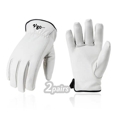 VGO... Vgo 2Pairs 32℉ Lined Winter Cow Grain Leather Work Gloves,Driver Gloves(CA9501F)