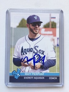Matt Pierpont Everett Aquasox 2022 Autographed Card Seattle Mariners Signed