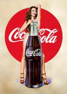 vintage Coca cola art Pop Pin-up Girls Kunstwerk Bild canvas Collection Mel 3 - Bild 1 von 2