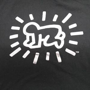 Uniqlo Keith Haring Shirt Medium Black Crawling Baby Embroidered - Picture 1 of 7