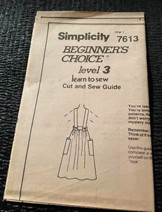 Patrón Simplicity 7613 Elección Principiante Nivel 3 Instrucciones de Costura de Corte SOLO - Imagen 1 de 3