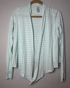 Ivivva Fours a Charm Mint Striped Wrap Cardigan Girls Size 14 - Picture 1 of 12