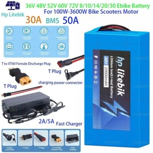 36V 48V 8/10/14/20AH Lithium Battery BMS For 100W-2000W Ebike Electric Bicycle - Picture 1 of 63