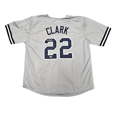 Camiseta deportiva XL personalizada firmada por Jack Clark “The Ripper” de los NY YANKEES (CERTIFICADO DE AUTENTICIDAD JSA) Foto 1 de 3