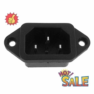 AC250V 10A IEC320 C14 Mount Male Plug 3 Pins Panel Power Socket Inlet - Picture 1 of 9