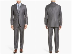 Peter Millar Men's Flynn Classic Fit Grey Solid Wool Suit Size 44 T - Picture 1 of 10
