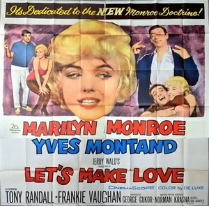 LET’S MAKE LOVE 1960 Marilyn Monroe, Yves Montand Tony Randall US 6-SHEET POSTER - Picture 1 of 1