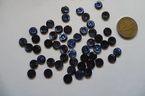 52 BOTTONI RIGHE DIAM 10 MM LINEATO 16 BLU VERA MADREPERLA X CAMICETTA CAMICIA - Foto 1 di 2