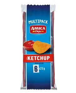 Amica Chips Patatine Ketchup Formato Multipack 6 Buste da 25g Senza Glutine - Picture 1 of 5