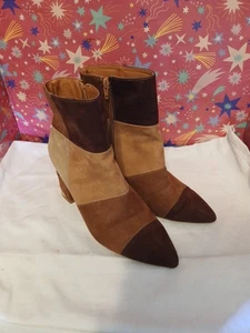 Faux Suede Ankle Boots Women's , Zip Size 8.5, Retro Look - Picture 1 of 7