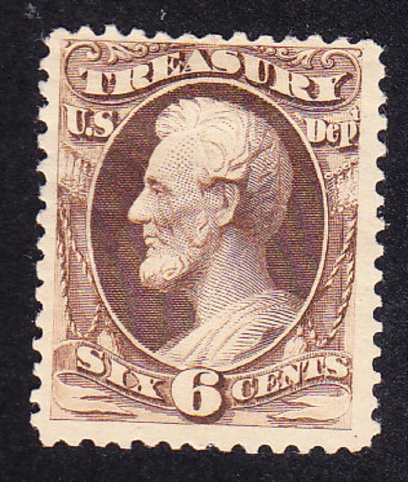US Scott O75 old 6c Treasury Dept. official stamp M/H/OG CV $120 - Image 1 of 1