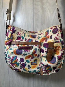 Lily Bloom Handtasche Schultertasche Schmetterling Schnecken Crossbody Reißverschluss Schnalle Lila - Bild 1 von 14