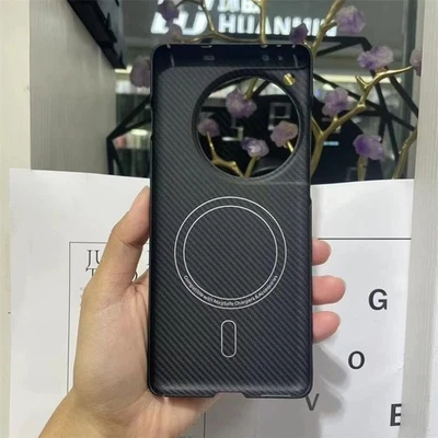 Real Carbon Fiber Case For Oneplus 12 Aramid Fiber Ultra thin Phone Cover Black - Image 1 of 4