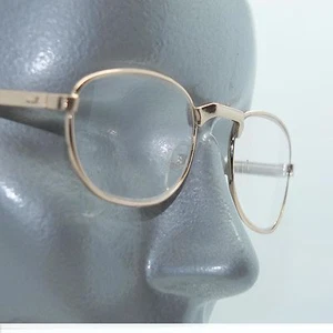 Petite Oval Style Angle Bridge Reading Glasses Gold Metal Frame +2.50 Lens - Picture 1 of 4