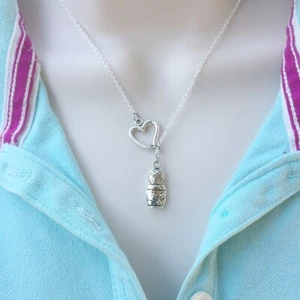 Russian Matryoshka Doll Silver Lariat Y Necklace. - Picture 1 of 6