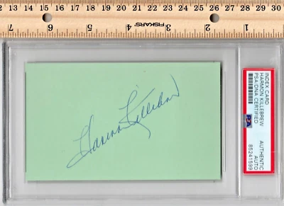 Tarjeta indexada autógrafa PSA/DNA Harmon Killebrew firmada Salón de la Fama gemelos automática Foto 1 de 3