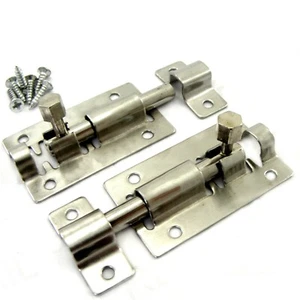 SMALL SLIDE BOLTS Pair Of 50mm 2" Stainless Steel Mini Cabinet Lock Latch Catch - Picture 1 of 2