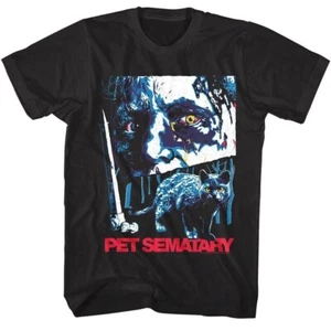 Pet Sematary Men's Shirt Horror Movie Poster Retro Tees - Picture 1 of 2