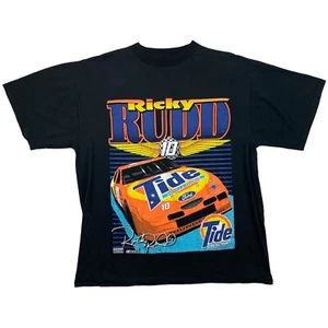Vintage NASCAR Shirt Herren L schwarz Ricky Rudd Tide Racing T-Shirt 90er Jahre TULTEX Rap T-Shirt - Bild 1 von 7