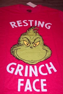Dr. Seuss THE GRINCH WHO STOLE CHRISTMAS Grinch Face T-Shirt SMALL NEW w/ TAG - Picture 1 of 3