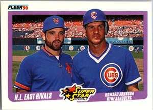 1990 Fleer - NL East Rivals Howard Johnson Ryne Sandberg #639 - Picture 1 of 2
