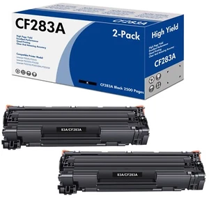 2PK CF283A Toner for HP 83A Toner Cartridge LaserJet Pro M127fn M127fw M255dn - Picture 1 of 8