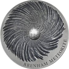 Brenham Meteorite Meteorite Art 5 oz Antique finish Silver Coin CFA Chad 2016