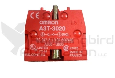 Bloque de contactos OMRON A3T-3020 NC normalmente cerrado 10A 600VAC A3T3020 rojo Foto 1 de 4