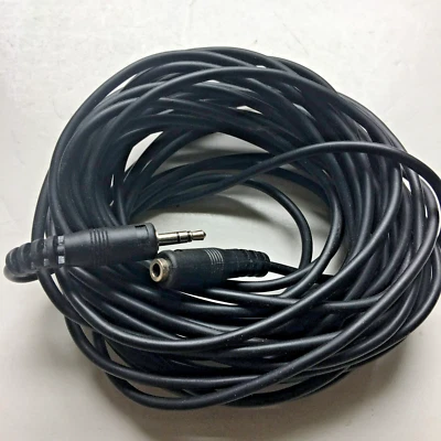 3.5mm Headphone Audio Extension Cable 20FT Male to Female Black - Image 1 of 3