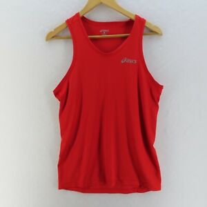 Asics Tank Top Mens Adult Size Small Red Sleeveless Casual