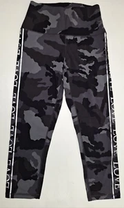 NY&C Soho Street Girls Stretchy Black/Gray Camo Active Pants “Love” Stripe Sz M - Picture 1 of 8