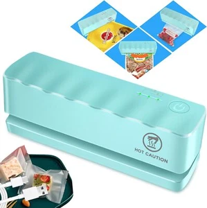 Bag Sealer Mini Rechargeable Food Sealer Machine,5 Adjustable Gears Chip (Green) - Picture 1 of 5