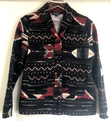 LRL Ralph Lauren Jeans Co Sz Petite Medium Southwest Cardigan Coat Jacket - Image 1 of 4