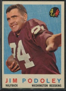 1959 Topps Football #165 Jim Podoley Ex-Mt Redskins