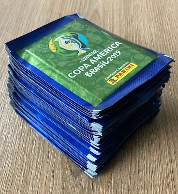 Panini, Copa America Brasil 2019, 50 Bags, 250 Stickers, Packets, Bustine Sobres