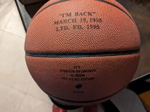 MICHAEL JORDAN NEW WILSON JET ENGRAVED "I'M BACK MARCH 19, 1995" BASKETBALL - Picture 1 of 2
