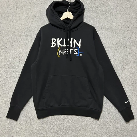 Brooklyn Nets Nike Hoodie Men's Medium Black Pullover NBA Basketball Cover