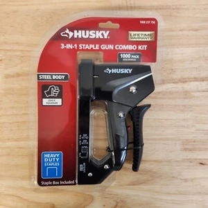 Husky Kit Pistola Graffetta 3 in 1 Alluminio con 1000 Graffette - Foto 1 di 4