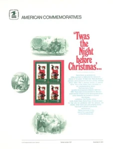Panel de estampillas conmemorativas #7 8c Noche antes de Navidad #1472 USPS - Imagen 1 de 1