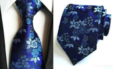 Corbata floral azul para hombre hecha a mano boda formal Foto 1 de 2