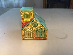 vintage J. Chein tin Litho church still bank Day by day a penny a meal - Picture 1 of 6